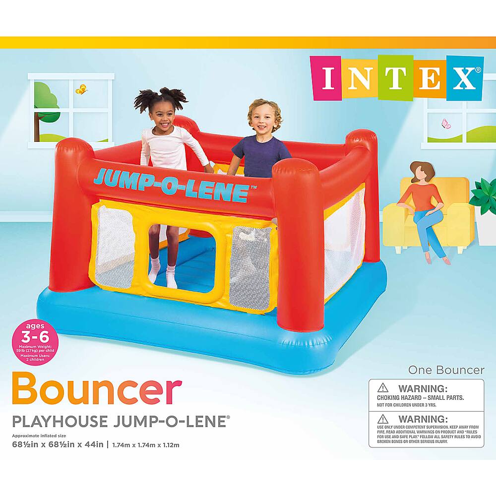 Alt View 12. Intex - Jump-O-Lene Inflatable Playhouse Trampoline Bounce House - Multicolor.