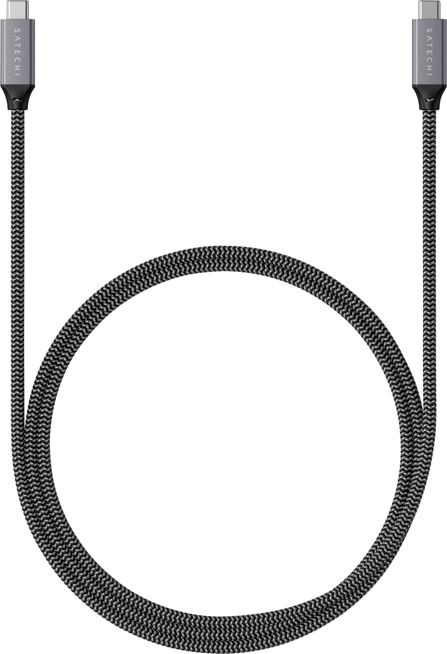 Angle. Satechi - USB4 to USB C Cable for USB Type C Devices - 30 inches/ 80cm - for Macbook and Windows laptops - Space Gray.