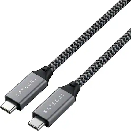 Front. Satechi - USB4 to USB C Cable for USB Type C Devices - 30 inches/ 80cm - for Macbook and Windows laptops - Space Gray.