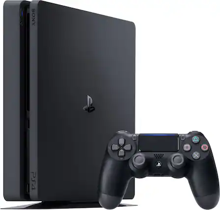 Front. Sony - Geek Squad Certified Refurbished PlayStation 4 1TB Console - Black.