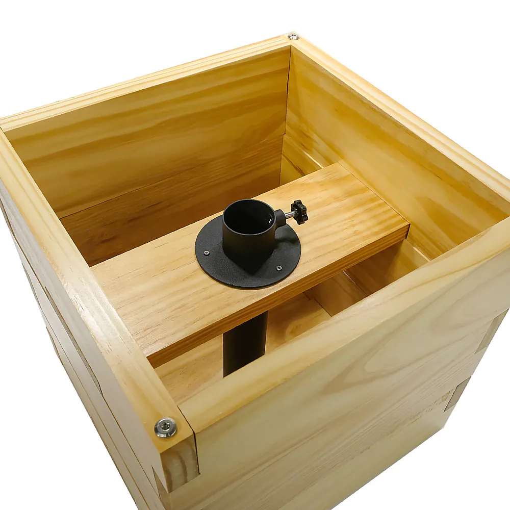 Alt View 15. Excello Global Products - 14"x14" Planter Box with Light Pole Holder - Brown.