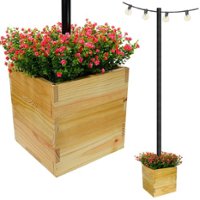 Excello Global Products - 18"x18" Planter Box with Light Pole Holder - Front_Zoom