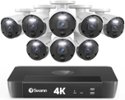 Swann - Master Series 8-Channel, 8-Camera, Indoor/Outdoor PoE Wired 4K UHD 2TB HDD NVR Security Surveillance System - Black