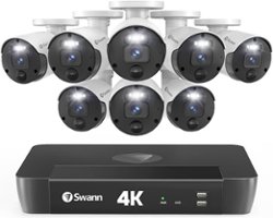 Swann - Master Series 8-Channel, 8-Camera, Indoor/Outdoor PoE Wired 4K UHD 2TB HDD NVR Security Surveillance System - Black - Front_Zoom