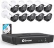 Swann - Master Series 16-Channel, 10-Camera, Indoor/Outdoor PoE Wired 4K UHD 2TB HDD NVR Security Surveillance System - White