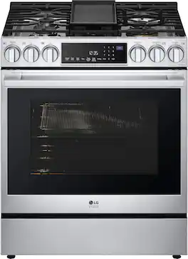 LG - STUDIO 6.3 Cu. Ft. Smart Slide-In Dual Fuel True Convection Range with EasyClean and Air Sous Vide - Stainless Steel