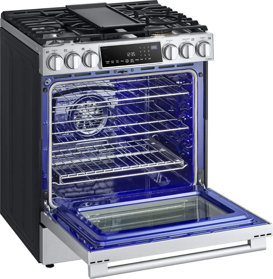 Alt View 19. LG - STUDIO 6.3 Cu. Ft. Smart Slide-In Dual Fuel True Convection Range with EasyClean and Air Sous Vide - Stainless Steel.