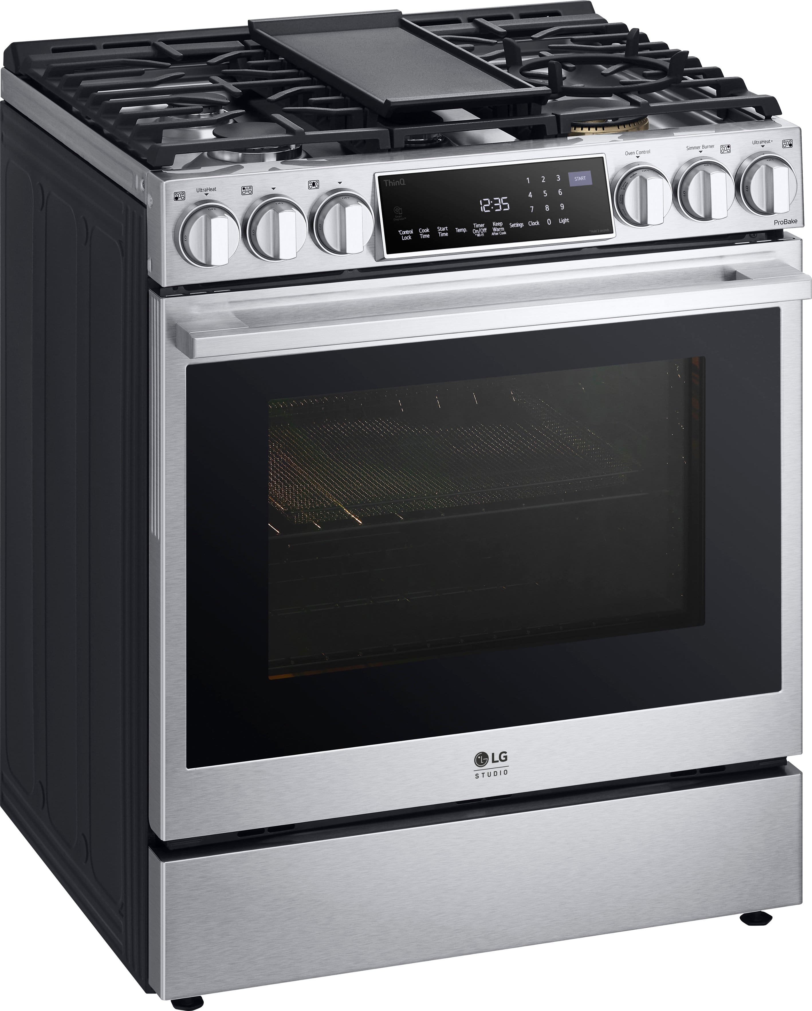 Alt View 1. LG - STUDIO 6.3 Cu. Ft. Smart Slide-In Dual Fuel True Convection Range with EasyClean and Air Sous Vide - Stainless Steel.