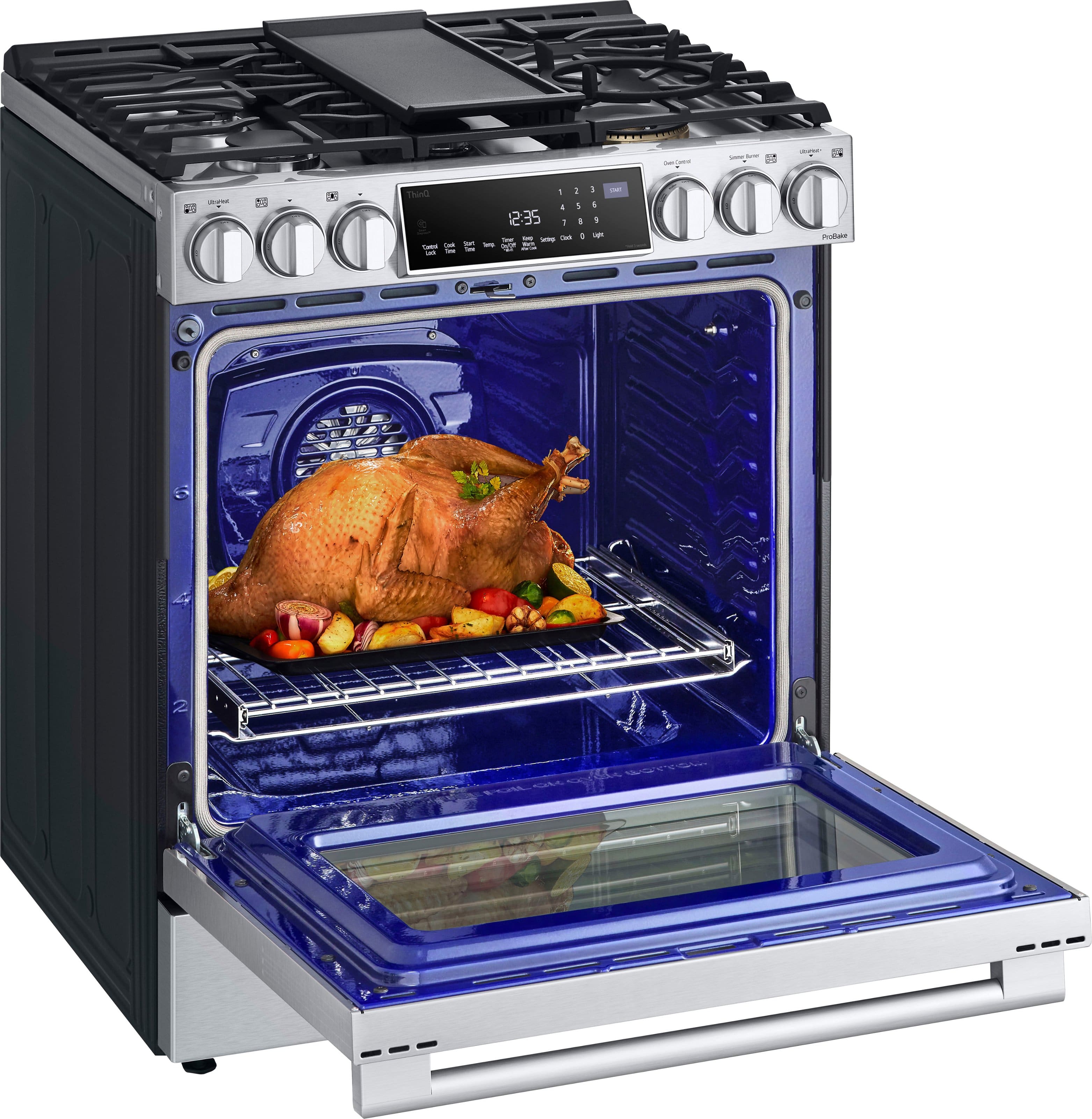 Alt View 20. LG - STUDIO 6.3 Cu. Ft. Smart Slide-In Dual Fuel True Convection Range with EasyClean and Air Sous Vide - Stainless Steel.