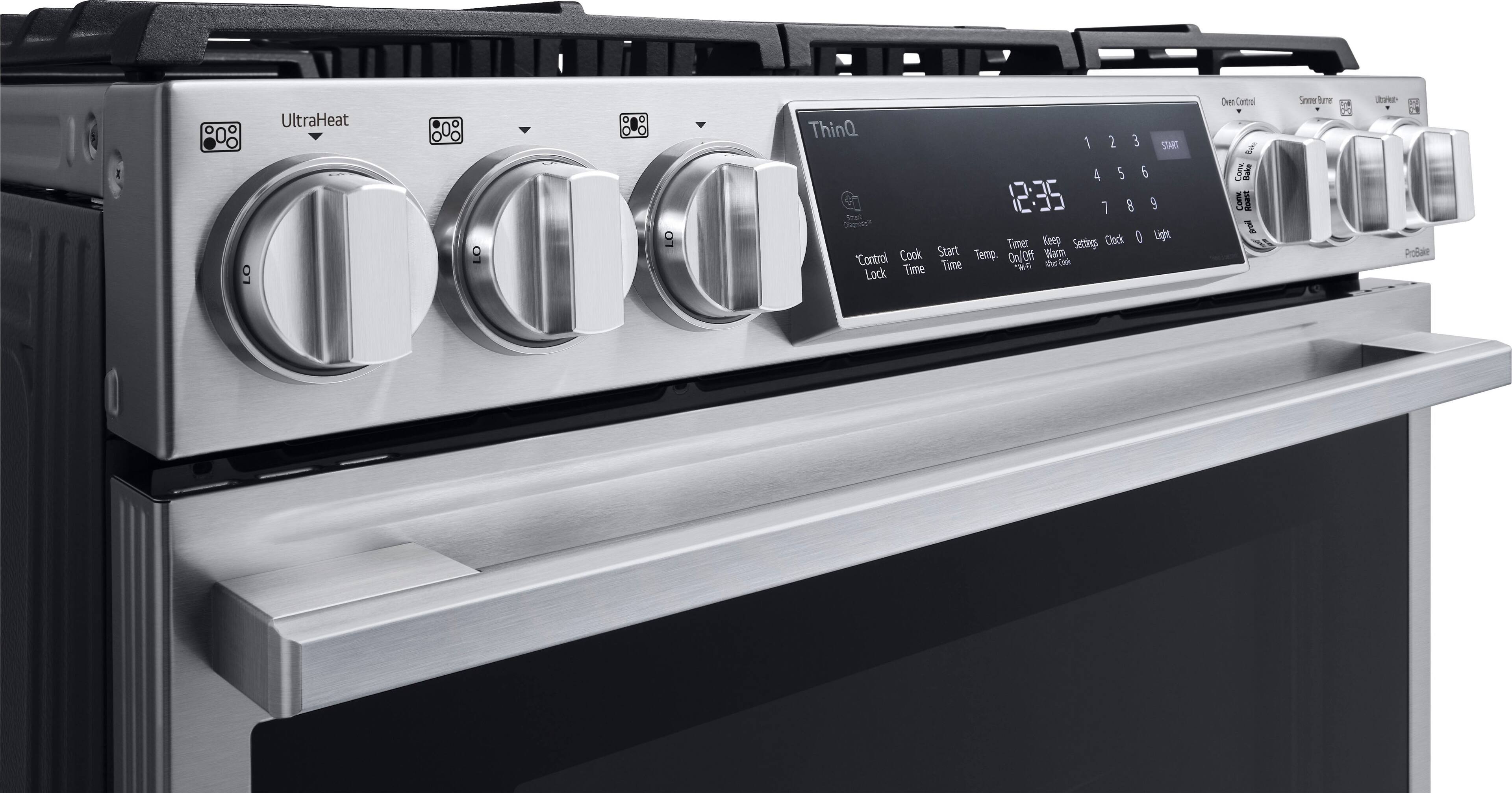 Alt View 2. LG - STUDIO 6.3 Cu. Ft. Smart Slide-In Dual Fuel True Convection Range with EasyClean and Air Sous Vide - Stainless Steel.