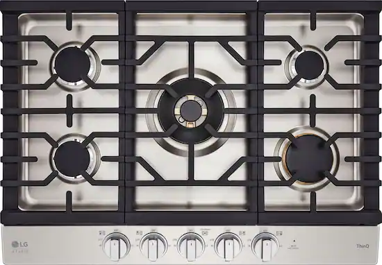 LG STUDIO 30-in Smart Built-In Gas Cooktop with 5 Burners with