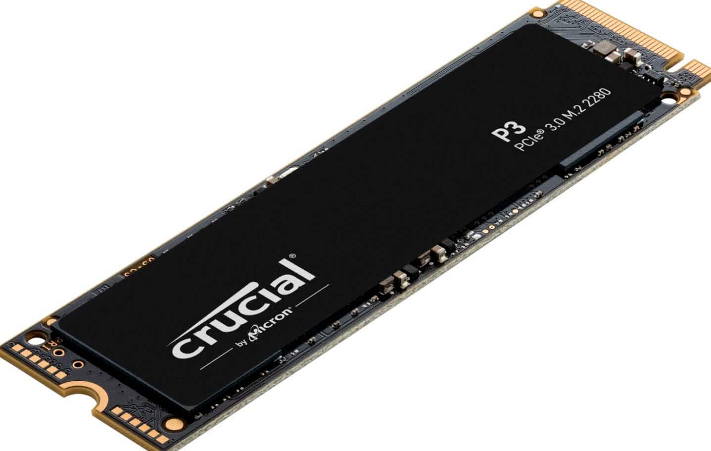 Front. Crucial - P3 1TB Internal SSD PCIe Gen 3 x4 NVMe - Black.