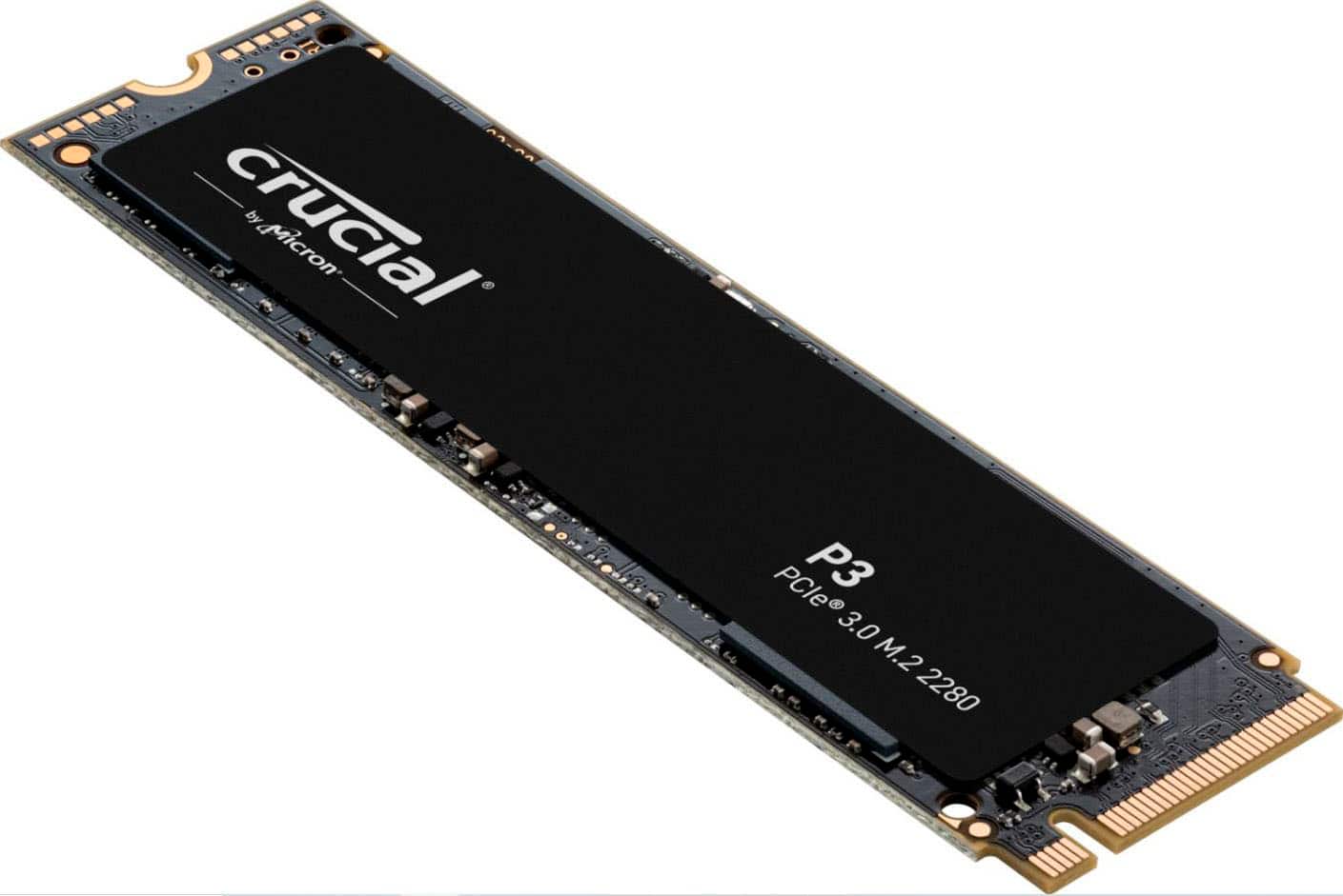 Alt View 1. Crucial - P3 1TB Internal SSD PCIe Gen 3 x4 NVMe - Black.