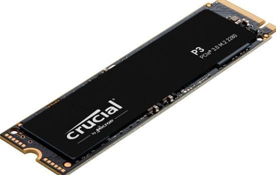 Front. Crucial - P3 500GB Internal SSD PCIe Gen 3 x4  NVMe - Black.