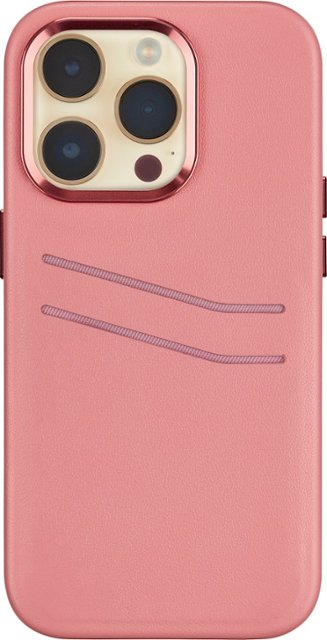 Pink Leather Magnetic Wallet Case for iPhone 14 Pro MAX (6.7) – O2Leather