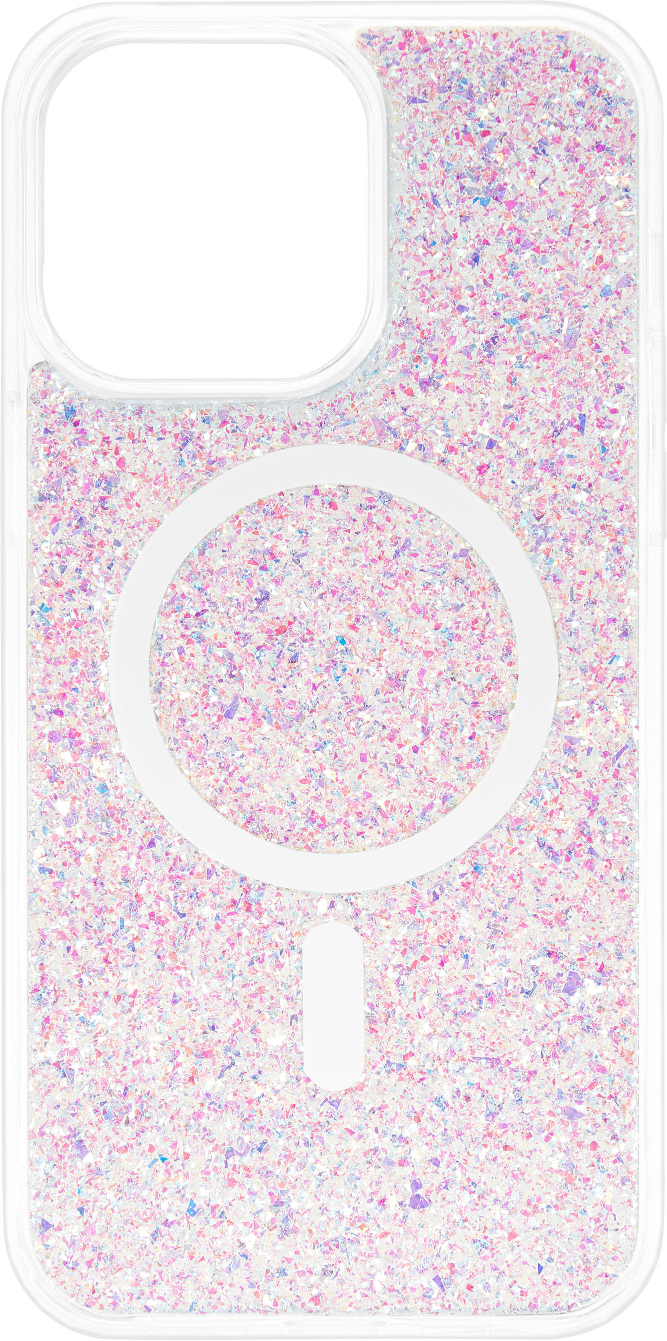 Insignia - Hard-Shell Case with MagSafe for iPhone 14 Pro Max - Pink Glitter