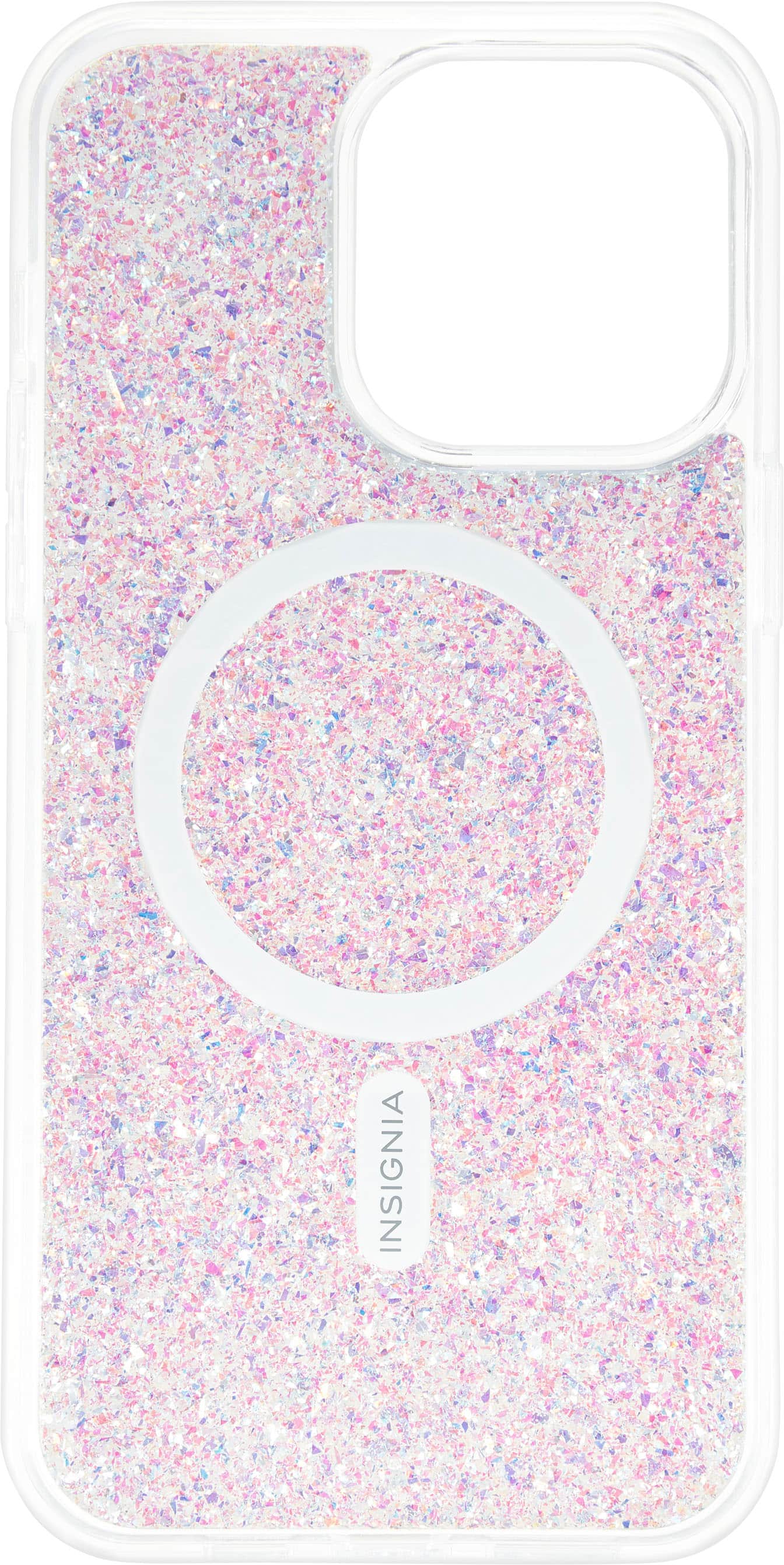 Alt View 11. Insignia™ - Hard-Shell Case with MagSafe for iPhone 14 Pro Max - Pink Glitter.