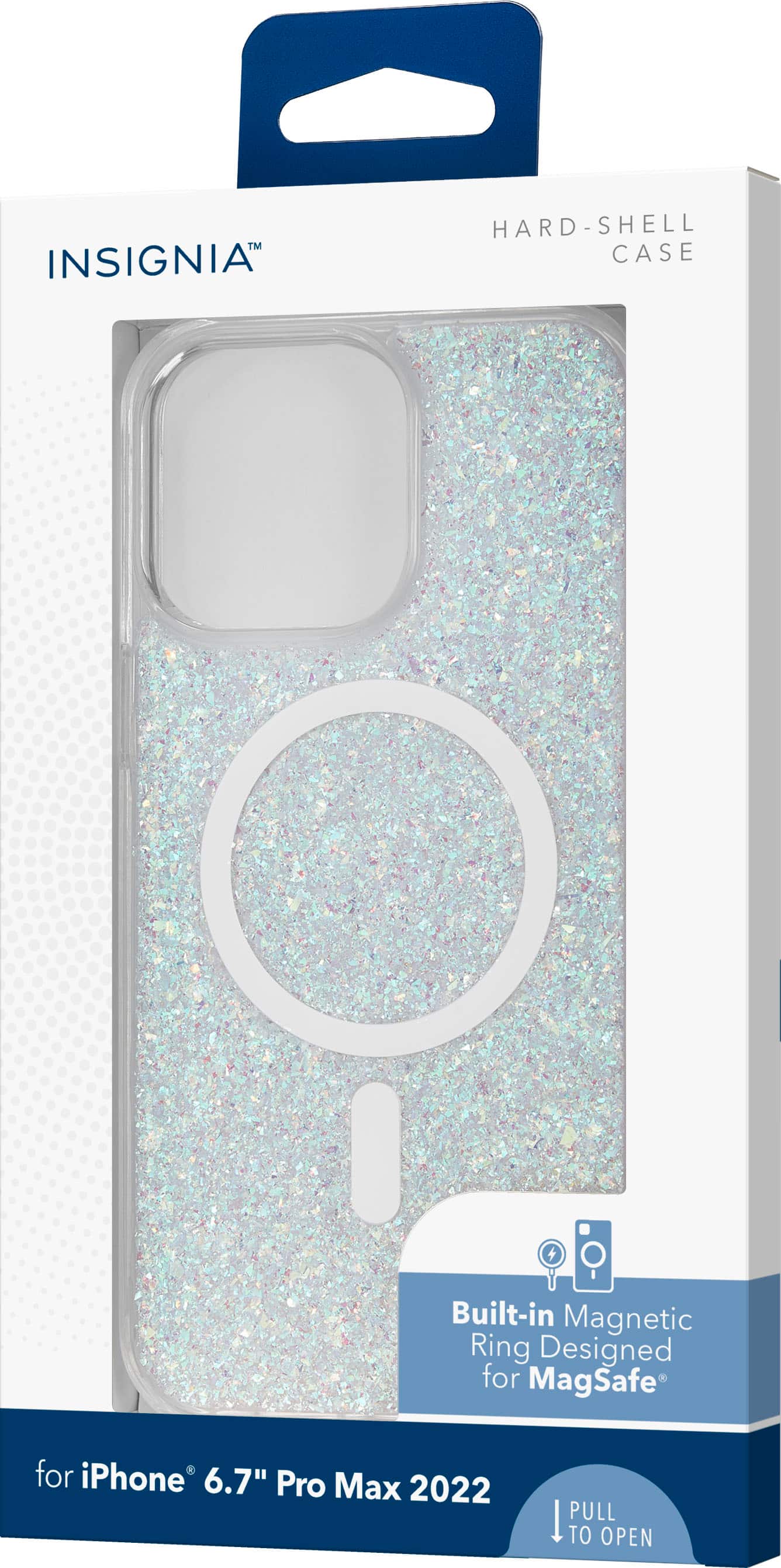 Alt View 12. Insignia™ - Hard-Shell Case with MagSafe for iPhone 14 Pro Max - Pink Glitter.