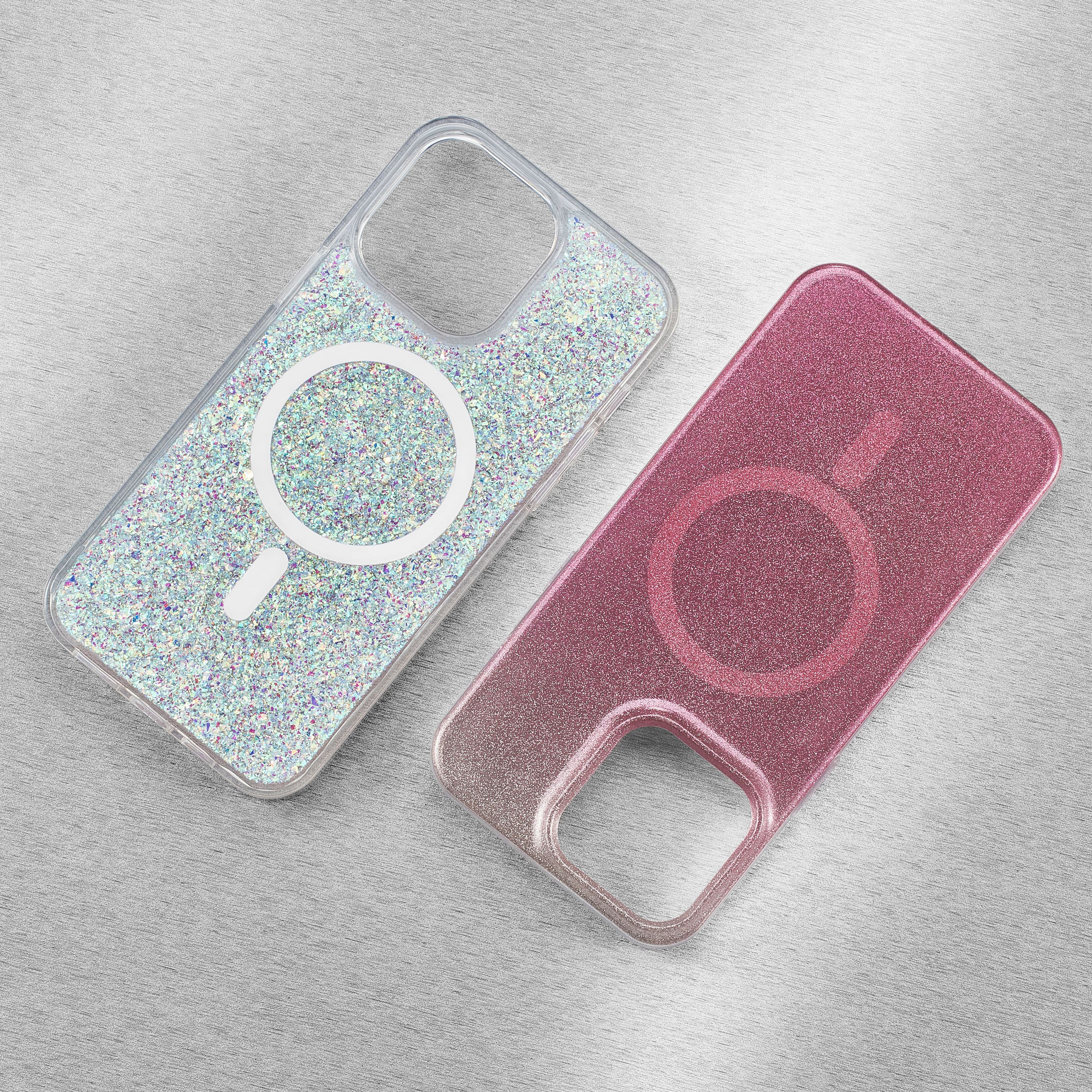 Alt View 16. Insignia™ - Hard-Shell Case with MagSafe for iPhone 14 Pro Max - Pink Glitter.