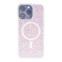 Insignia™ - Hard-Shell Case with MagSafe for iPhone 14 Pro Max - Pink Glitter - Front_Zoom
