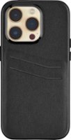 Insignia™ - Leather Wallet Case for iPhone 14 Pro - Black - Front_Zoom