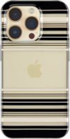 Insignia™ - Hard-Shell Case for iPhone 14 Pro Max - Black and Gold Stripe - Front_Zoom