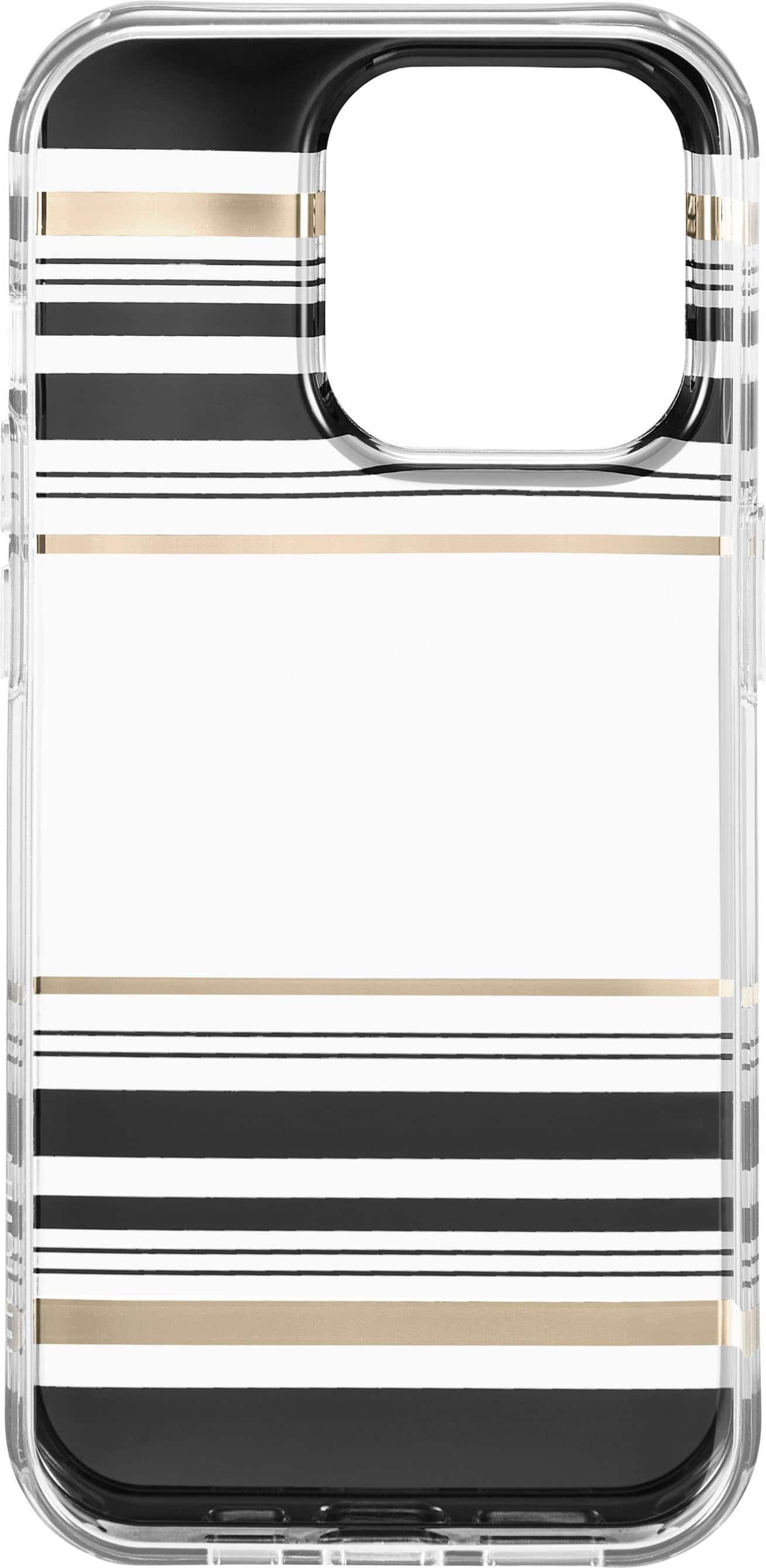 Alt View 11. Insignia™ - Hard-Shell Case for iPhone 14 Pro - Black and Gold Stripe.