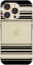 Insignia™ - Hard-Shell Case for iPhone 14 Pro - Black and Gold Stripe - Front_Zoom