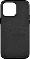 Insignia™ - Leather Wallet Case for iPhone 14 Pro Max - Black - Front_Zoom