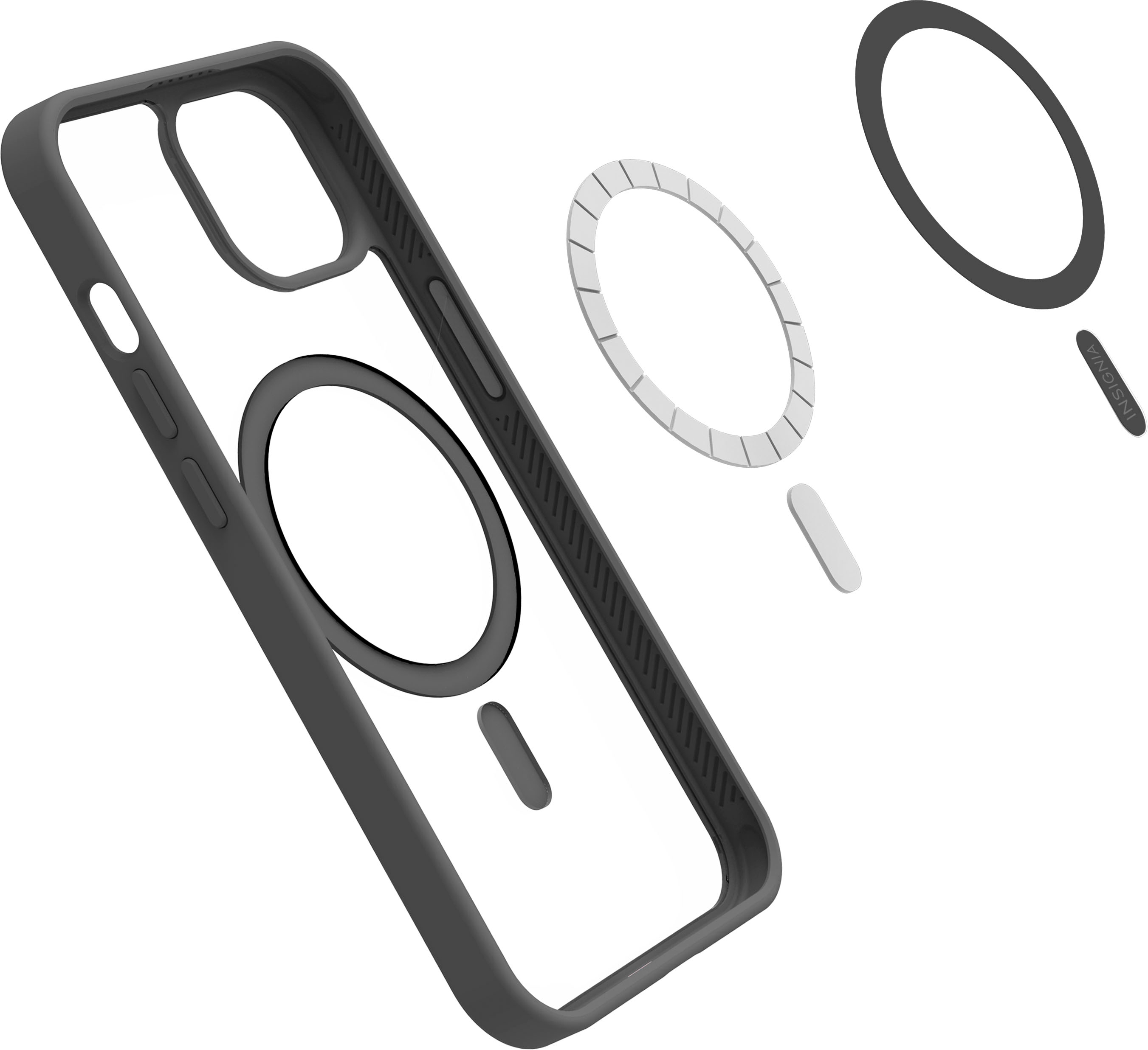Insignia™ Hard-Shell Case with MagSafe for iPhone 14 and iPhone 13  Clear/Black NS-14MSHCB - Best Buy