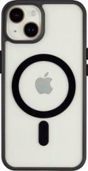 Insignia™ - Hard-Shell Case with MagSafe for iPhone 14 and iPhone 13 - Clear/Black - Front_Zoom