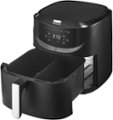 Angle Zoom. Bella Pro Series - 8-qt. Digital Air Fryer with Divided Basket - Black.