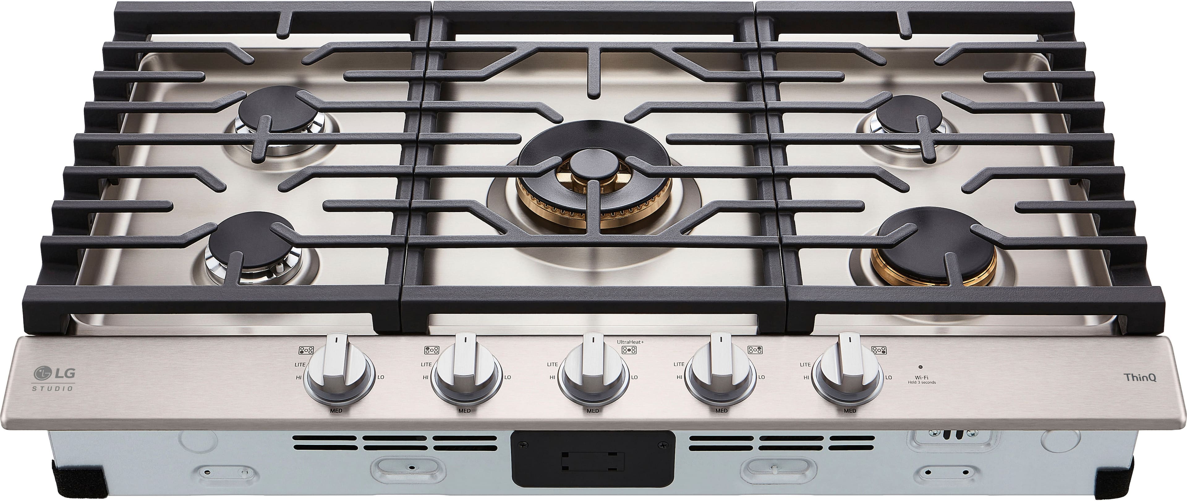 Alt View 13. LG - STUDIO 36-in Smart Built-In Gas Cooktop with 5 Burners with UltraHeat - Stainless Steel.