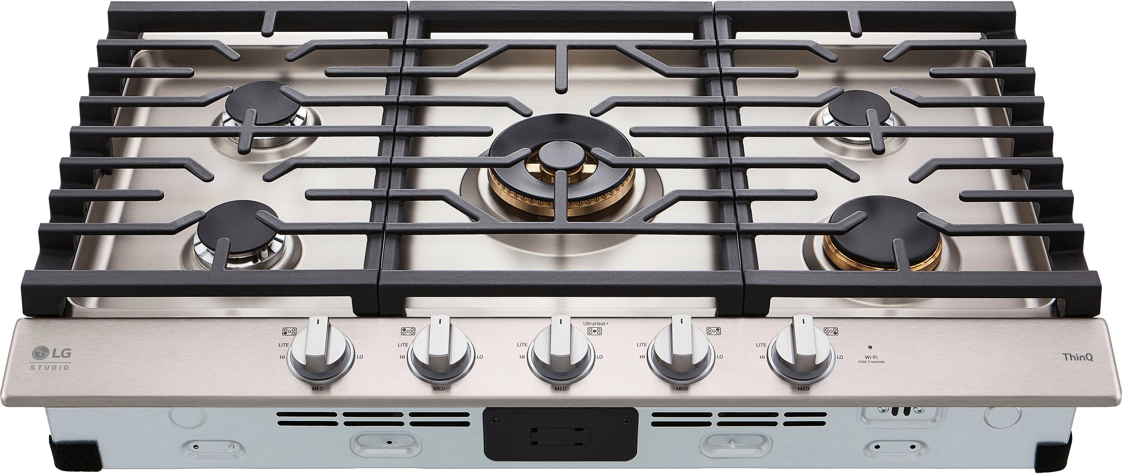 Alt View 13. LG - STUDIO 36-in Smart Built-In Gas Cooktop with 5 Burners with UltraHeat - Stainless Steel.