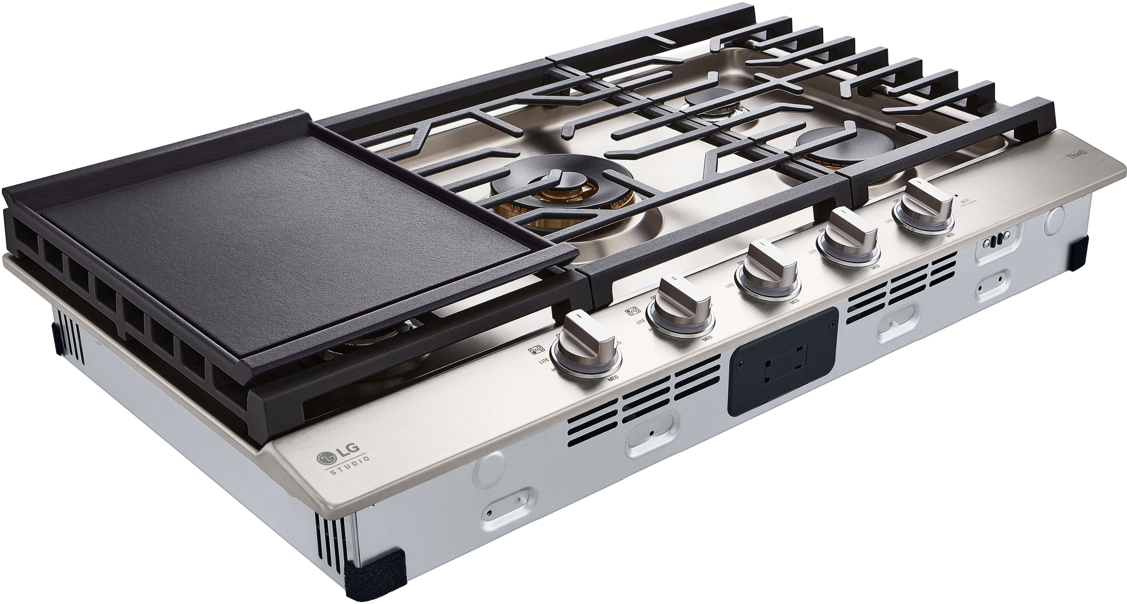 Alt View 15. LG - STUDIO 36-in Smart Built-In Gas Cooktop with 5 Burners with UltraHeat - Stainless Steel.