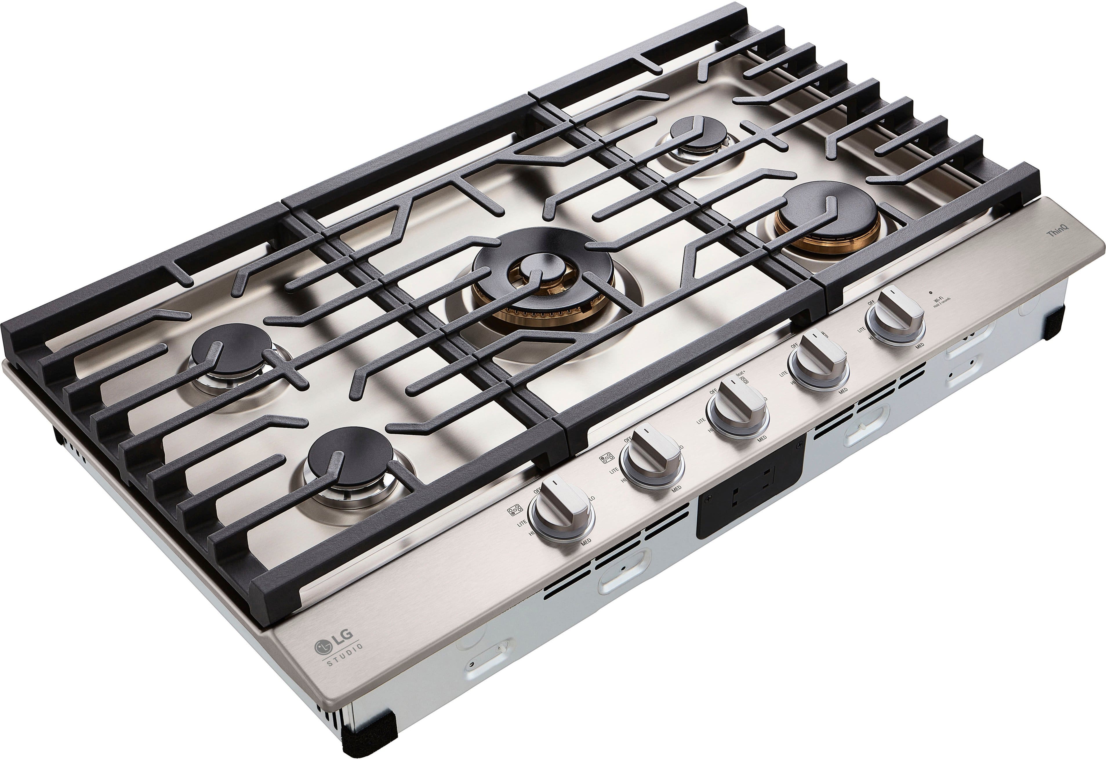 Alt View 16. LG - STUDIO 36-in Smart Built-In Gas Cooktop with 5 Burners with UltraHeat - Stainless Steel.