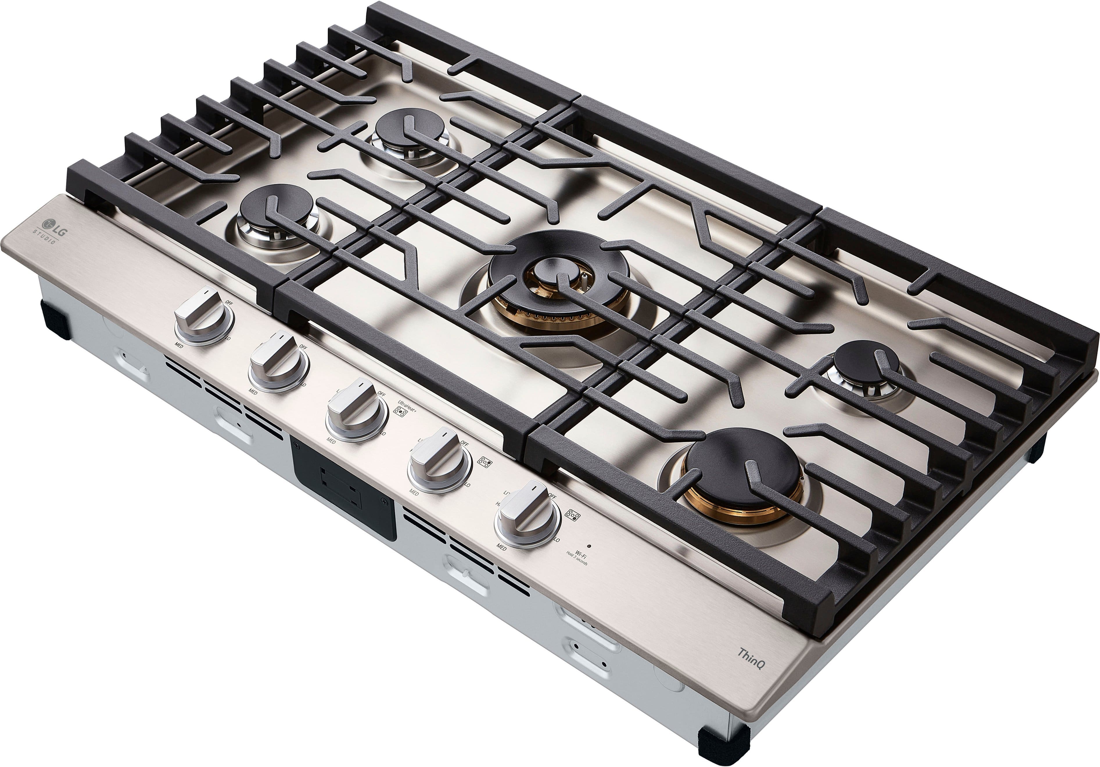 Alt View 17. LG - STUDIO 36-in Smart Built-In Gas Cooktop with 5 Burners with UltraHeat - Stainless Steel.