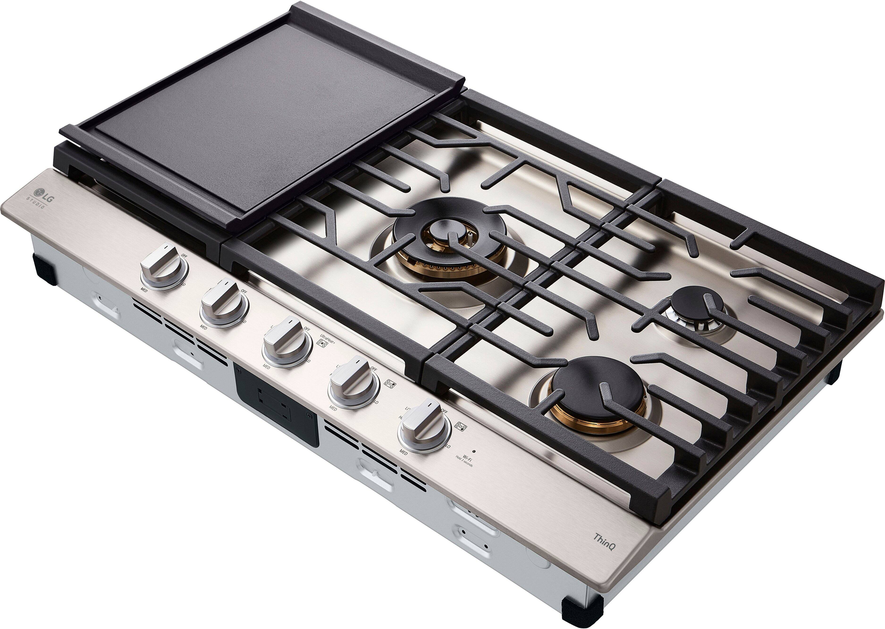 Alt View 18. LG - STUDIO 36-in Smart Built-In Gas Cooktop with 5 Burners with UltraHeat - Stainless Steel.