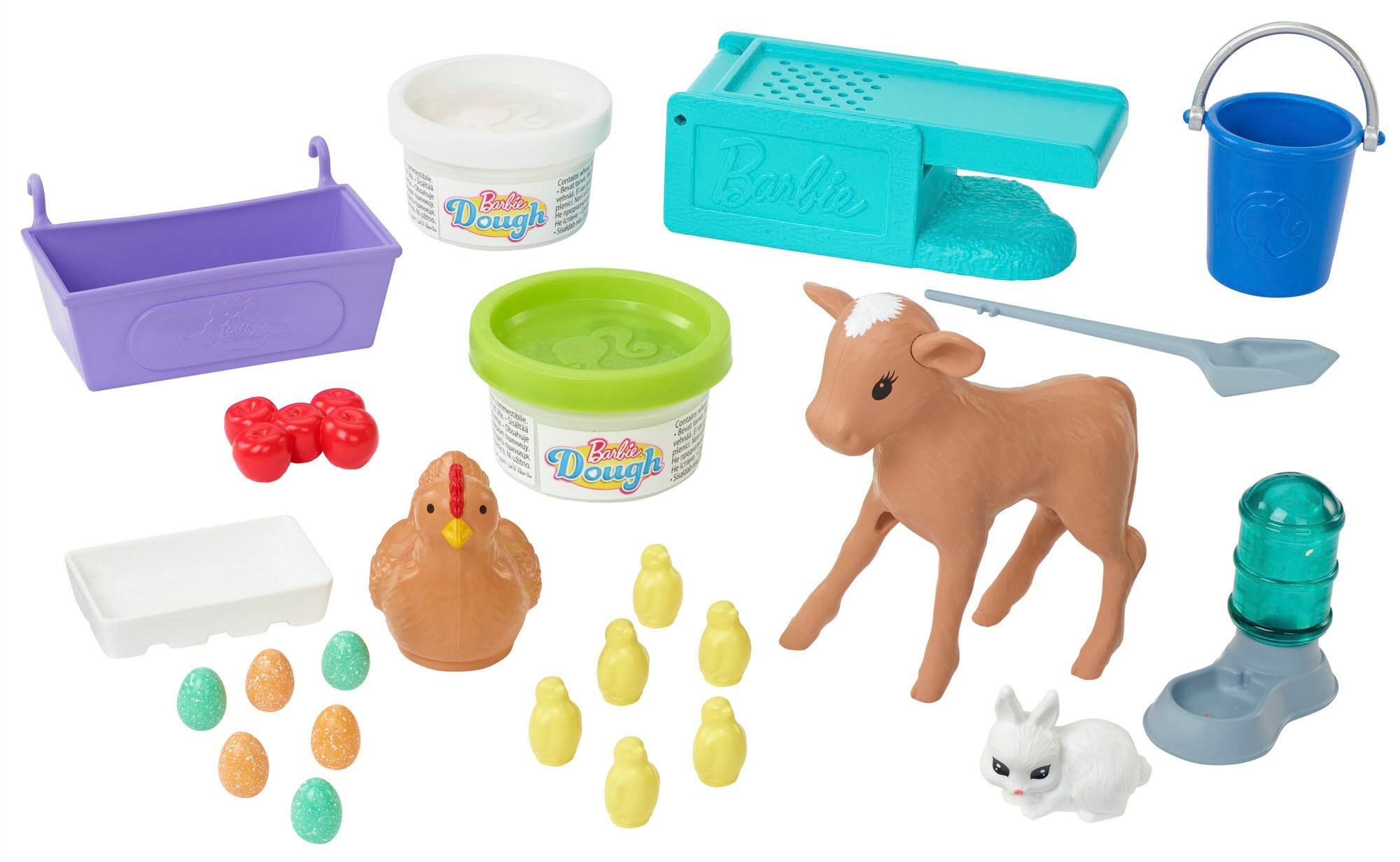 Left. Barbie - Hatch & Gather Egg Farm with Doll.