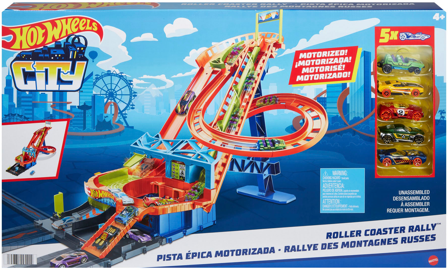 Angle View: Hot Wheels - City Roller Coaster Rally Track Set