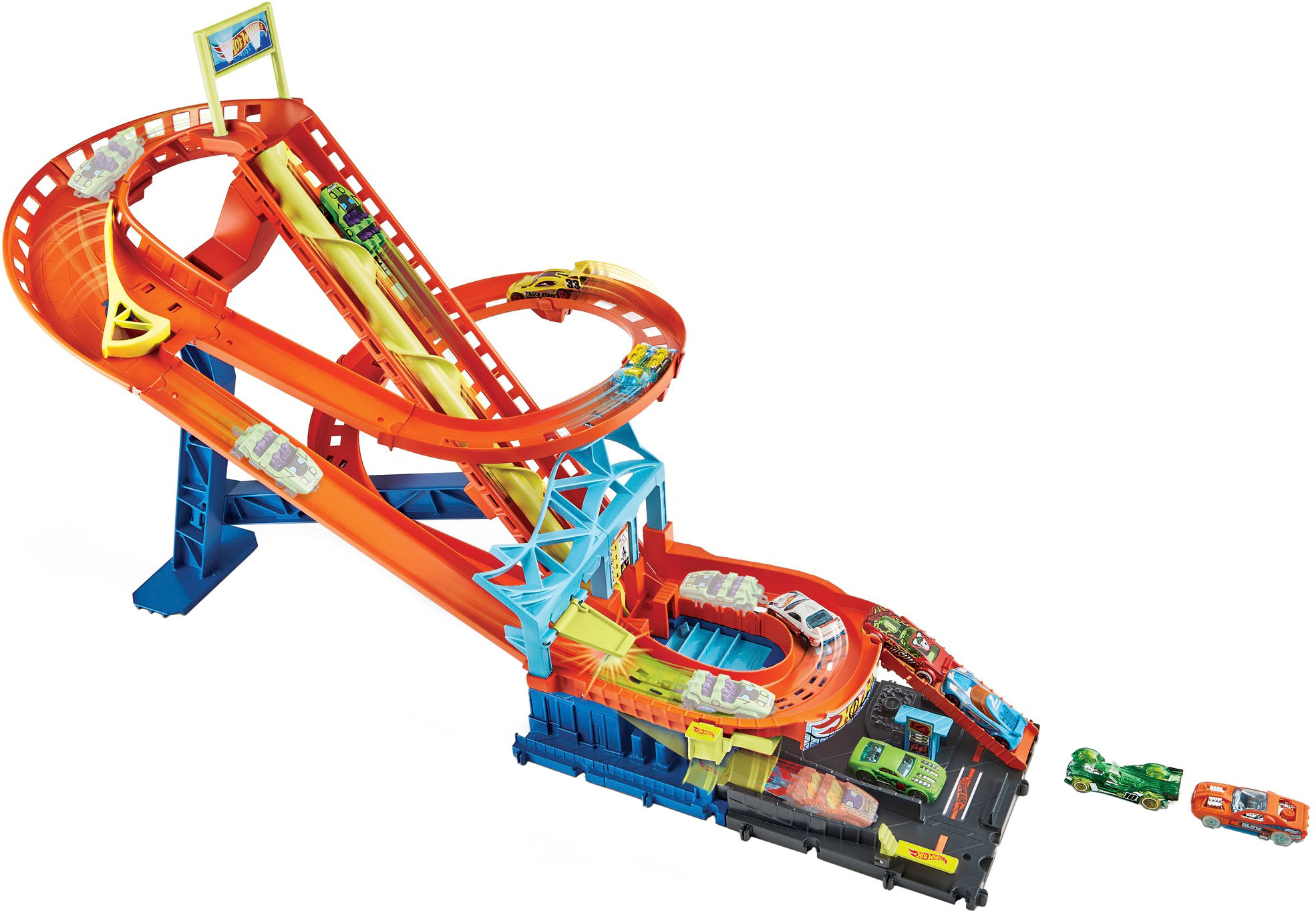 Left View: Hot Wheels - City Roller Coaster Rally Track Set