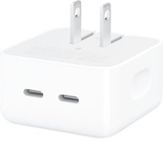 Apple - 35W Dual USB-C Port Compact Power Adapter - White - Front_Zoom