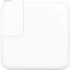 Front. Apple - 35W Dual USB-C Port Power Adapter - White.
