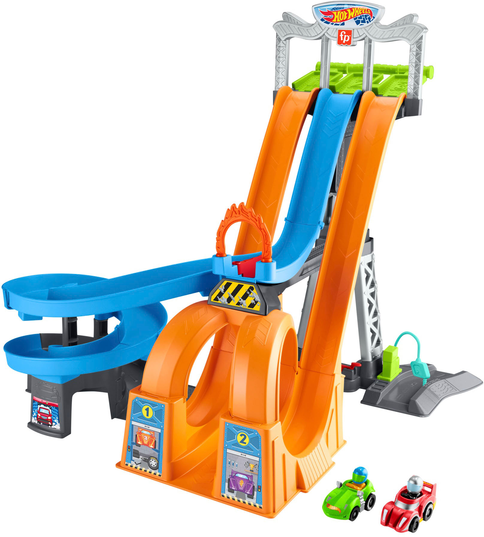 Angle View: Hot Wheels - Racing Loops Tower by Little People - Blue/Orange