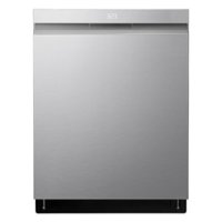 LG - 24" Top Control Smart Built-In Stainless Steel Tub Dishwasher with 3rd Rack, QuadWash Pro and 44dba - PrintProof Stainless - Front_Zoom