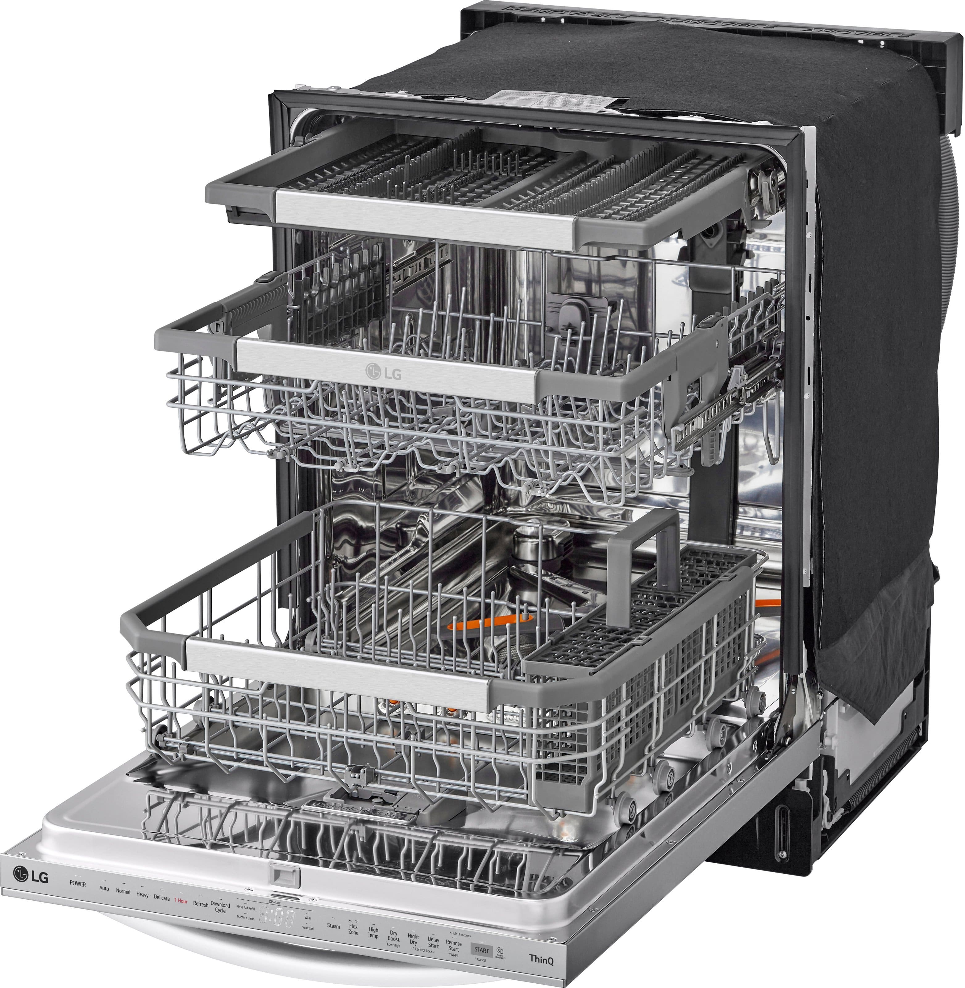 Alt View 15. LG - 24" Top Control Smart Built-In Stainless Steel Tub Dishwasher with 3rd Rack, QuadWash Pro and 42dba - PrintProof Stainless.