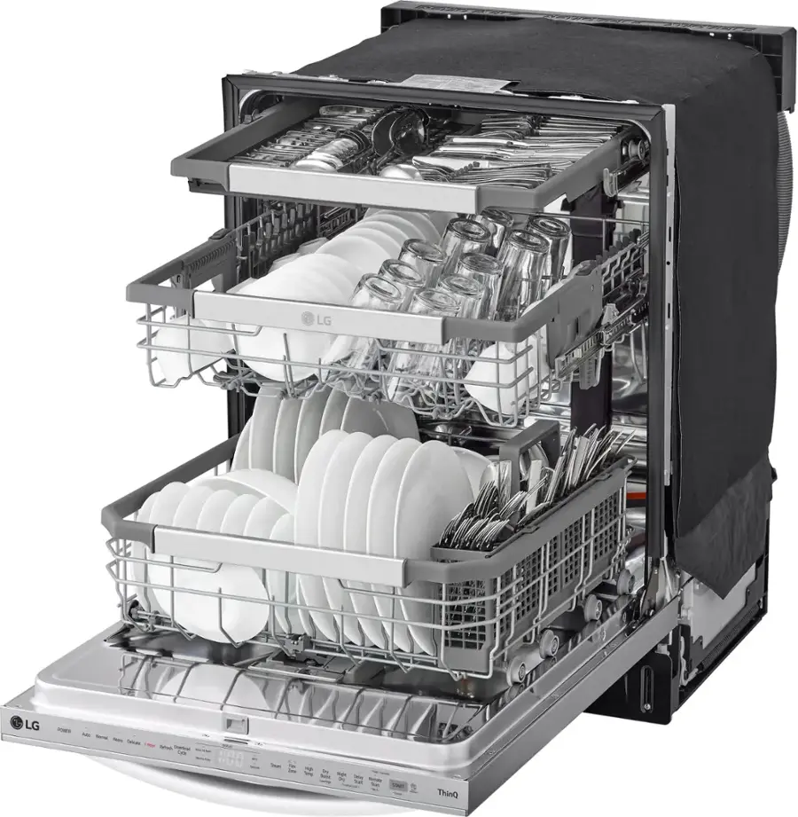 Alt View 16. LG - 24" Top Control Smart Built-In Stainless Steel Tub Dishwasher with 3rd Rack, QuadWash Pro and 42dba - PrintProof Stainless.