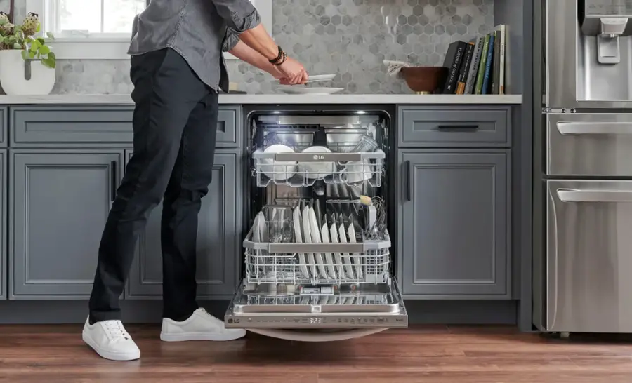 Alt View 28. LG - 24" Top Control Smart Built-In Stainless Steel Tub Dishwasher with 3rd Rack, QuadWash Pro and 42dba - PrintProof Stainless.