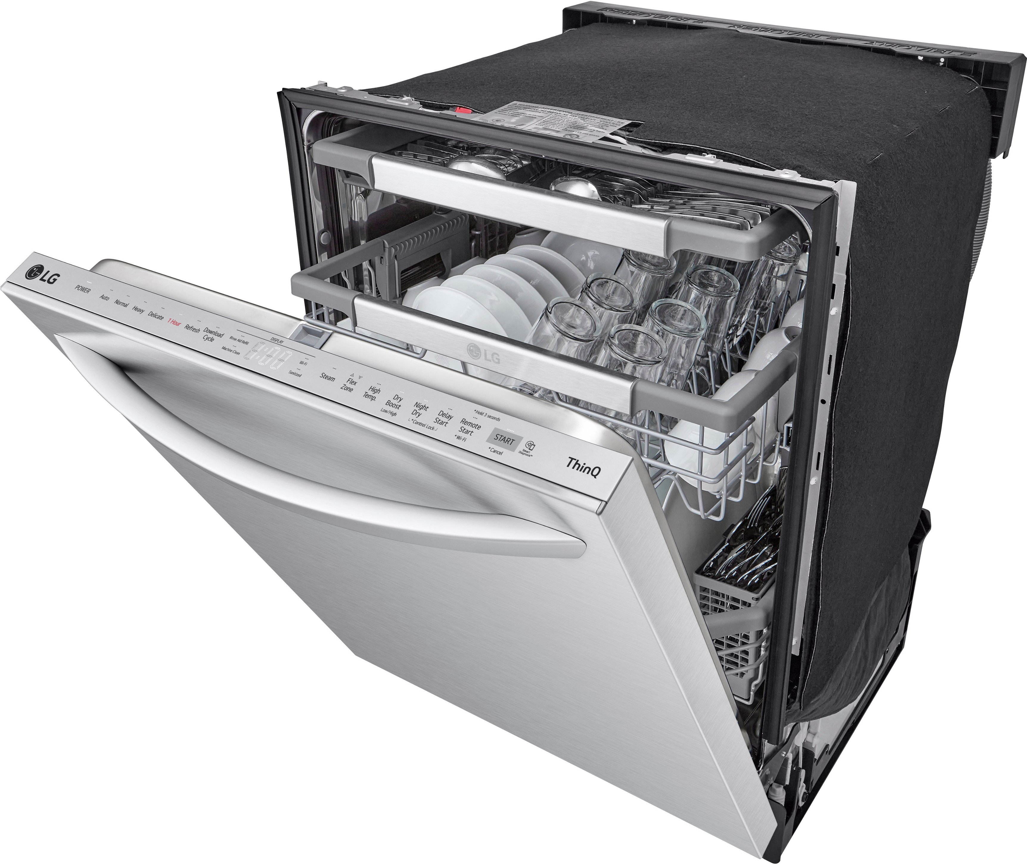 Alt View 2. LG - 24" Top Control Smart Built-In Stainless Steel Tub Dishwasher with 3rd Rack, QuadWash Pro and 42dba - PrintProof Stainless.