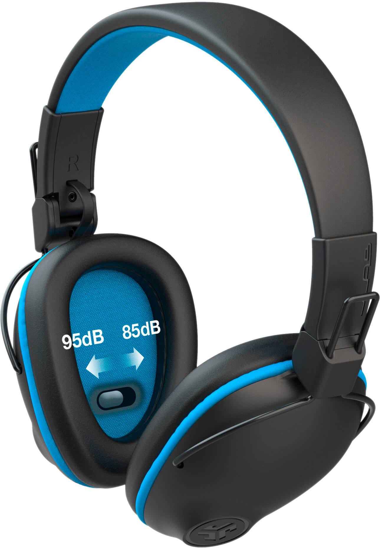 Angle. JLab - JBuddies Pro Wireless Over-Ear Kids Headphone - Black/Blue.